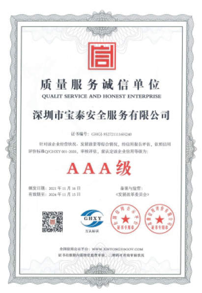 質(zhì)量服務(wù)誠信單位